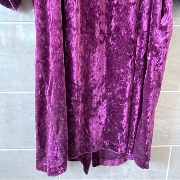 Moonbeams PURPLEE Robe House Coat crushed velvet snap front Size XXL. - Picture 6 of 14